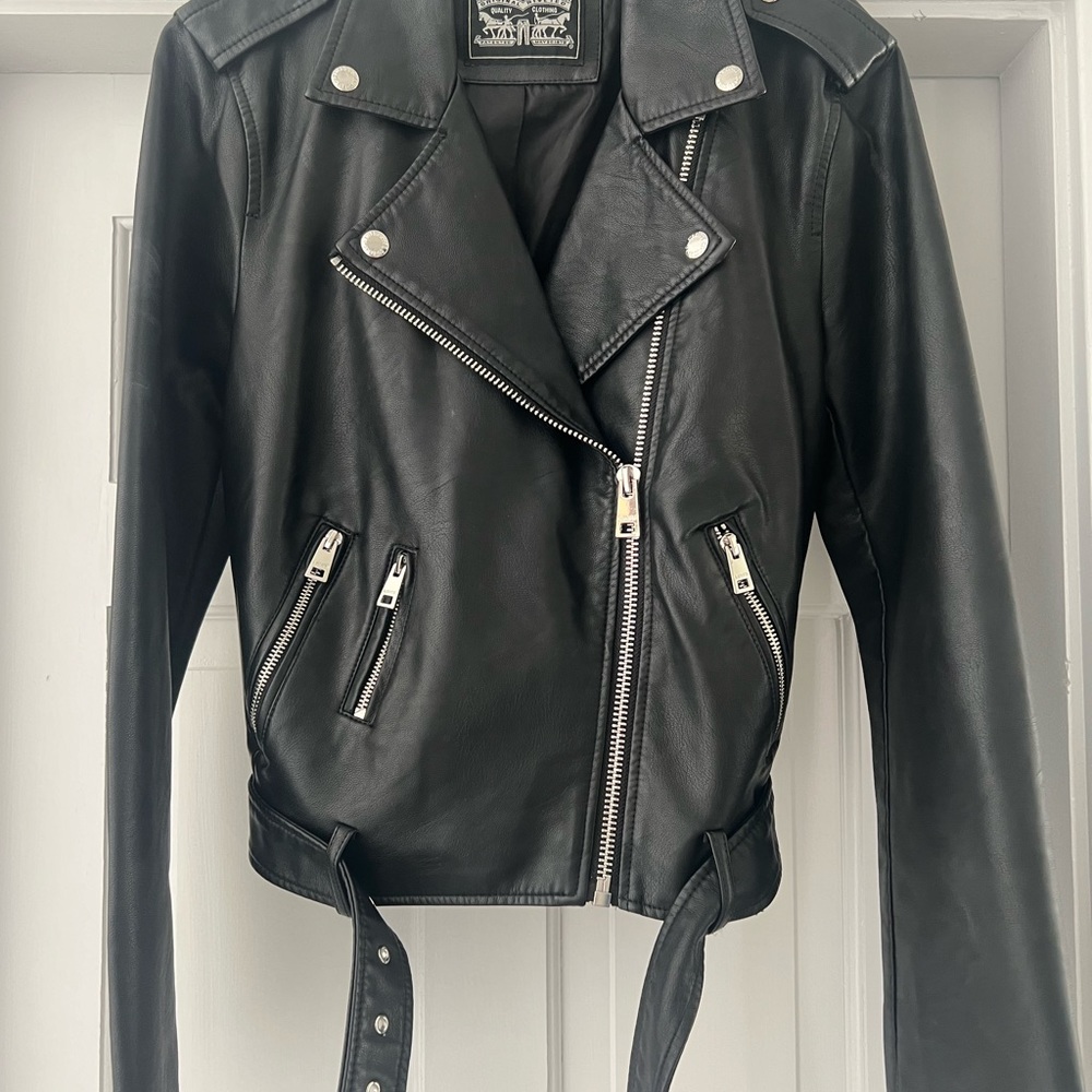 LEVI’S Black faux leather moto jacket